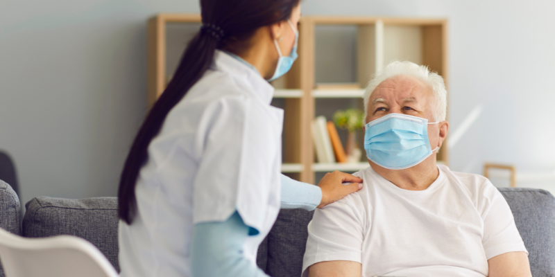 Nurse following up with patient after hospital visit.