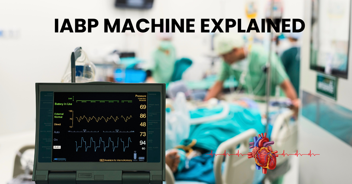 "IABP machine working principle with counterpulsation diagram"